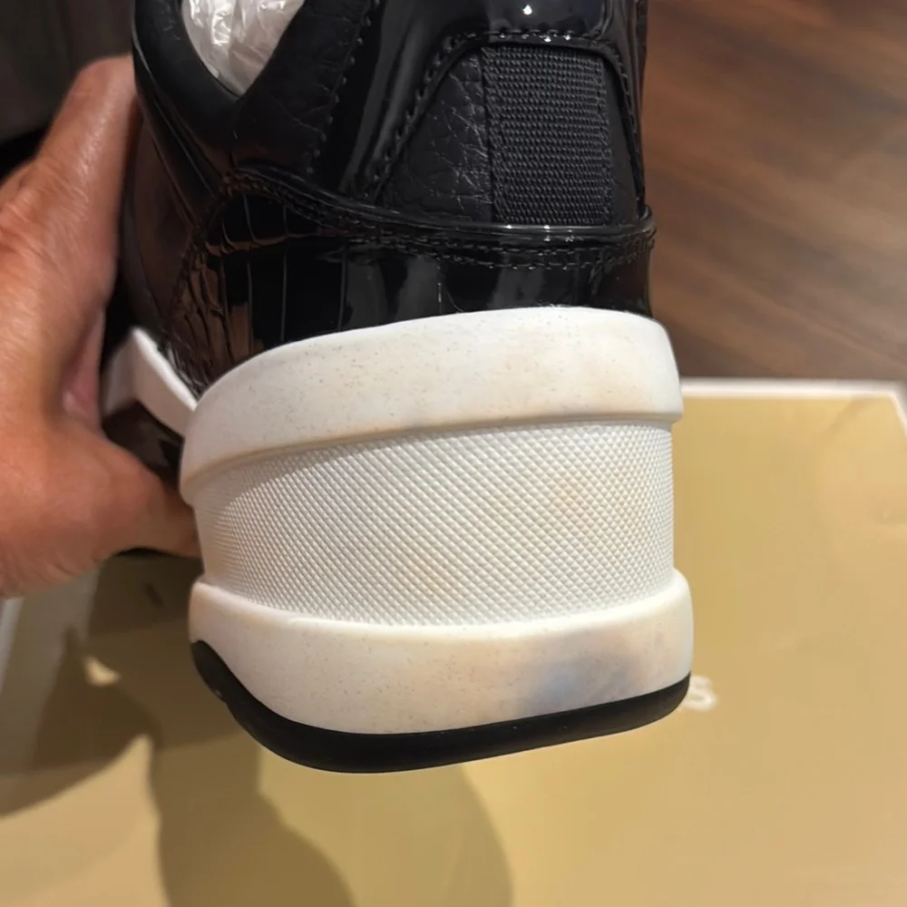 MICHAEL Michael Kors Olympia Trainer Tech Canvas Sneakers, stains on bottom.